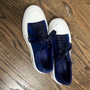 ALEXANDER MCQUEEN NAVY DECK LACE UP PLIMSOLL SNEAKERS!!!